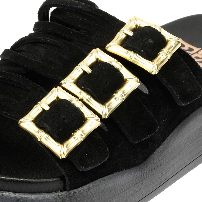 Desert Fleur Gypsum  Sandales Noires Pour Femmes En Suède