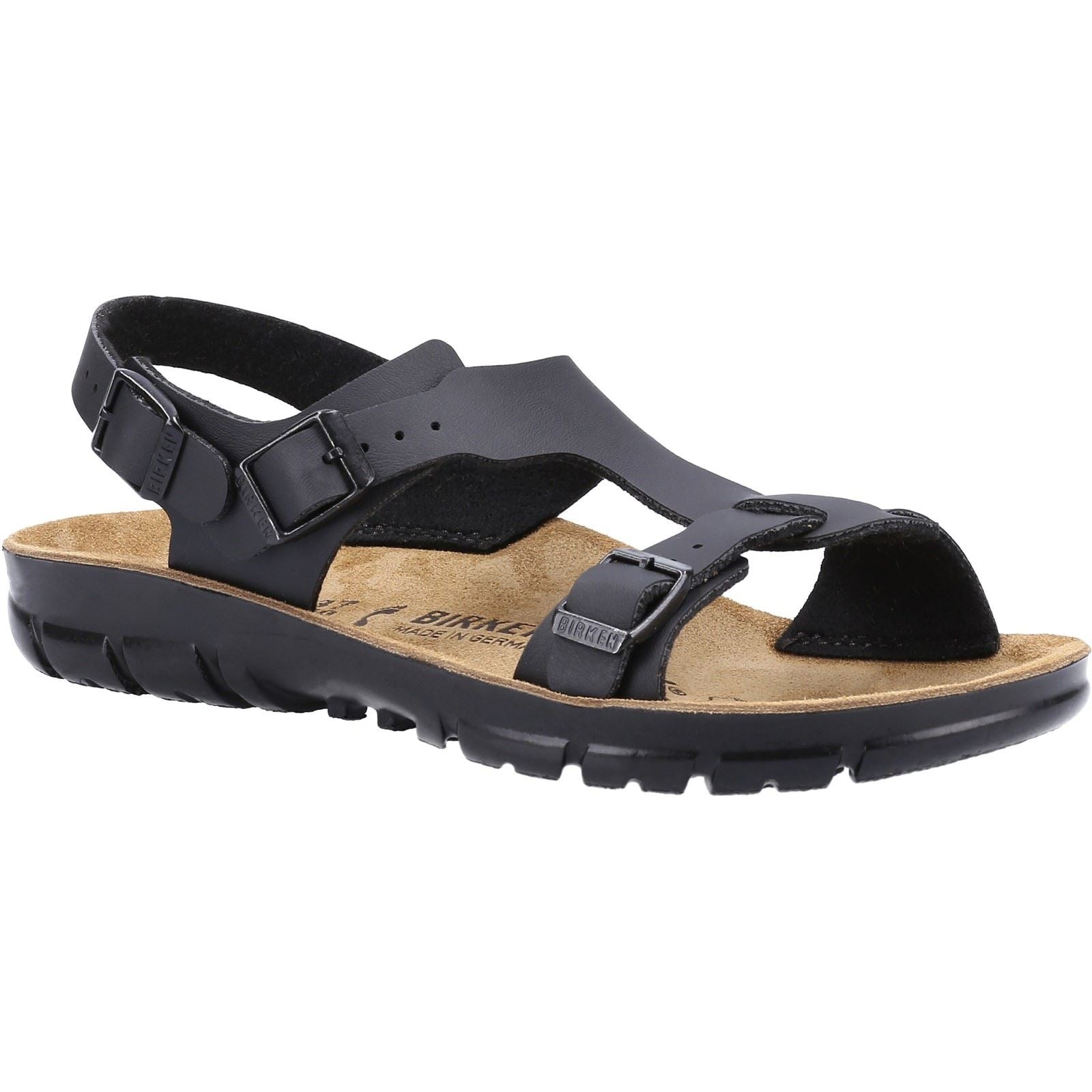 Birkenstock Saragossa Sandales Noires Synthétiques Pour Femmes