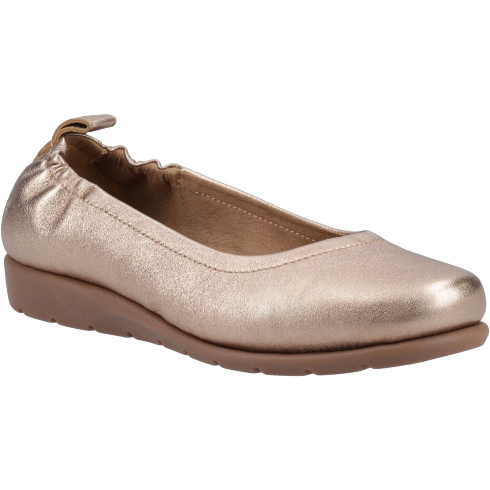 Hush Puppies Skylar Femmes Plates En Cuir Doré