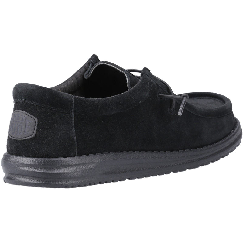 HEYDUDE Wally Suede Chaussures Bateau Noires Pour Hommes En Suede