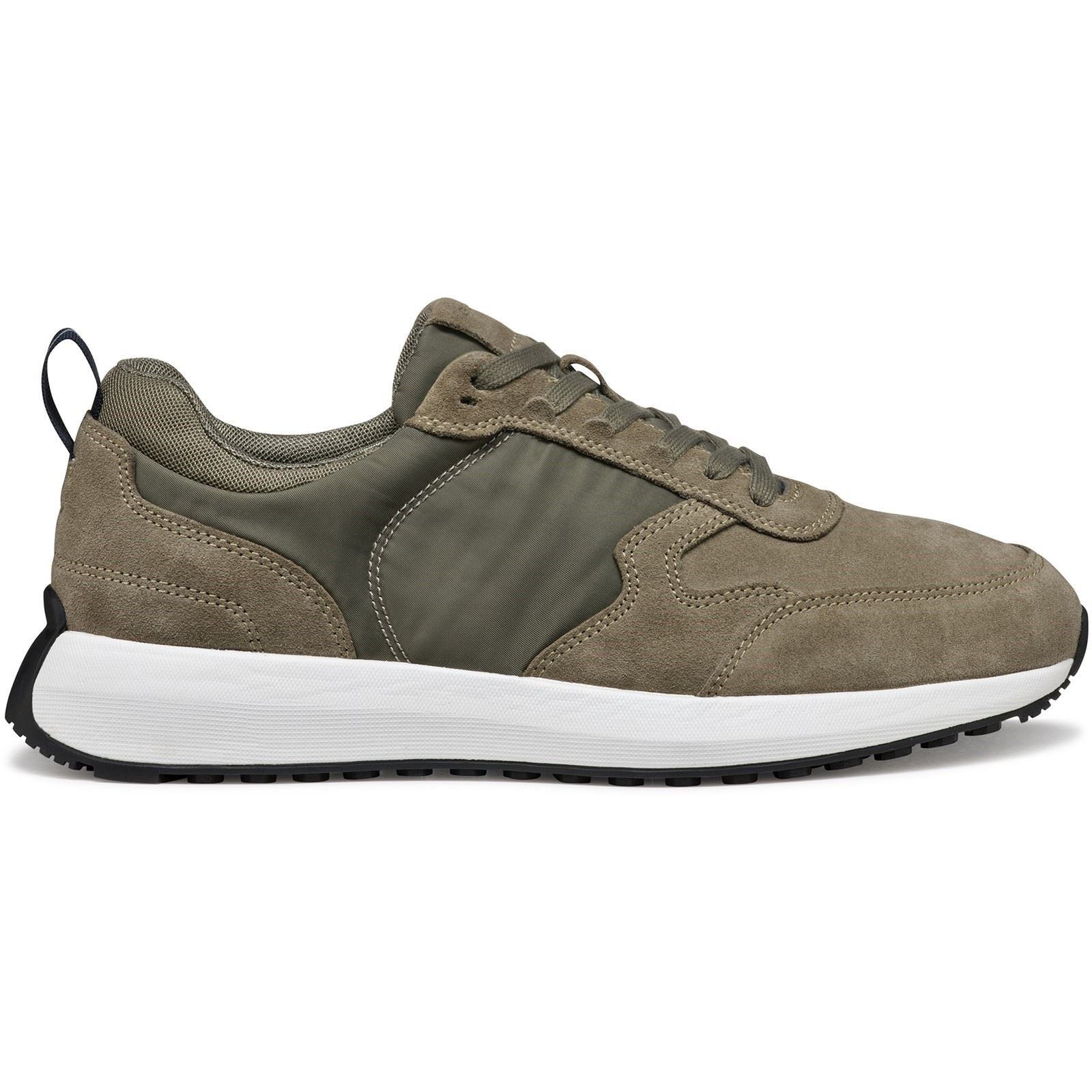 Geox U VOLPIANO Chaussures De Sport Pour Homme En Cuir Vert Sauge