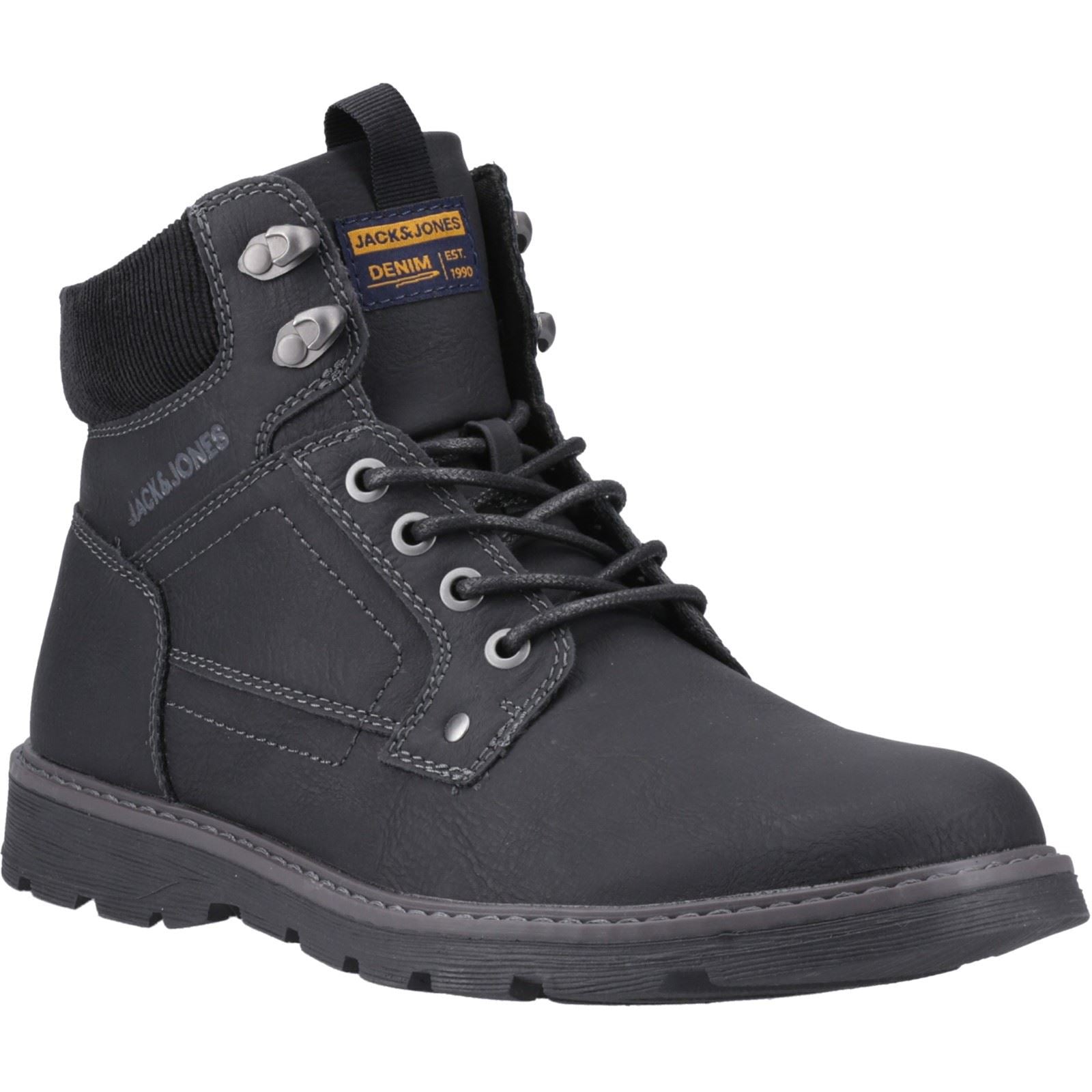 Jack & Jones Stratford Bottes Anthracite En Polyuréthane Pour Hommes