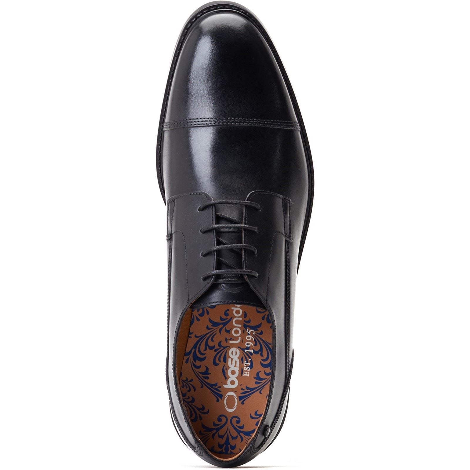 Base London Magnus Chaussures Oxford Noires En Cuir Pour Hommes