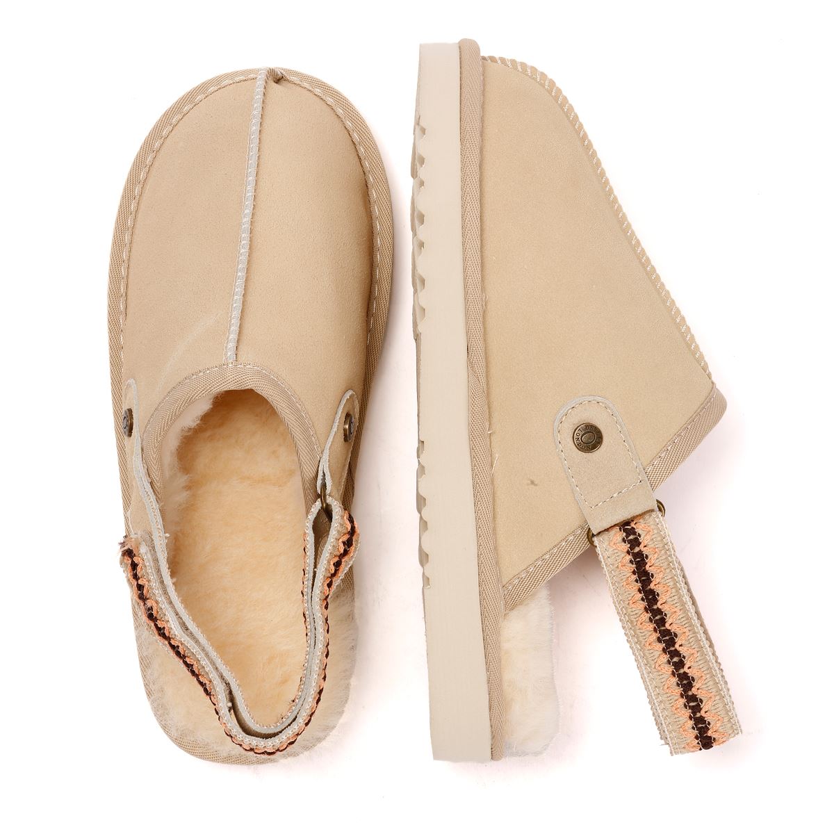 Osprey London The Constellation Pantoufles Beiges En Suède Pour Femmes