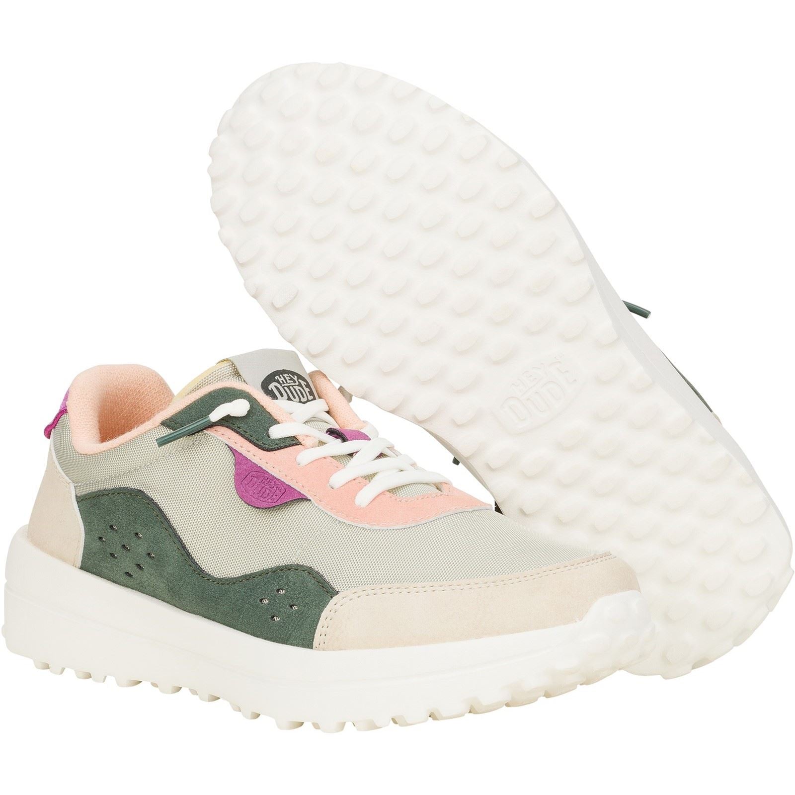 HEYDUDE Hayden Colorblock Baskets En Polyester Pour Femmes En Olive Poussiéreux/Multi