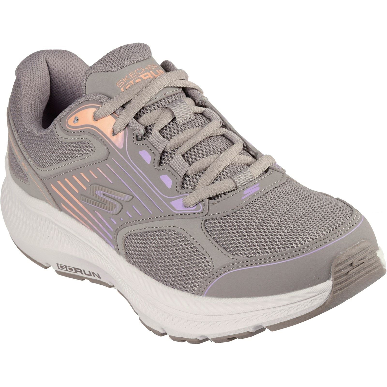 Skechers GO RUN Consistent 2.0 Advantage Baskets En Cuir Pour Femmes, Couleur Taupe/Multi