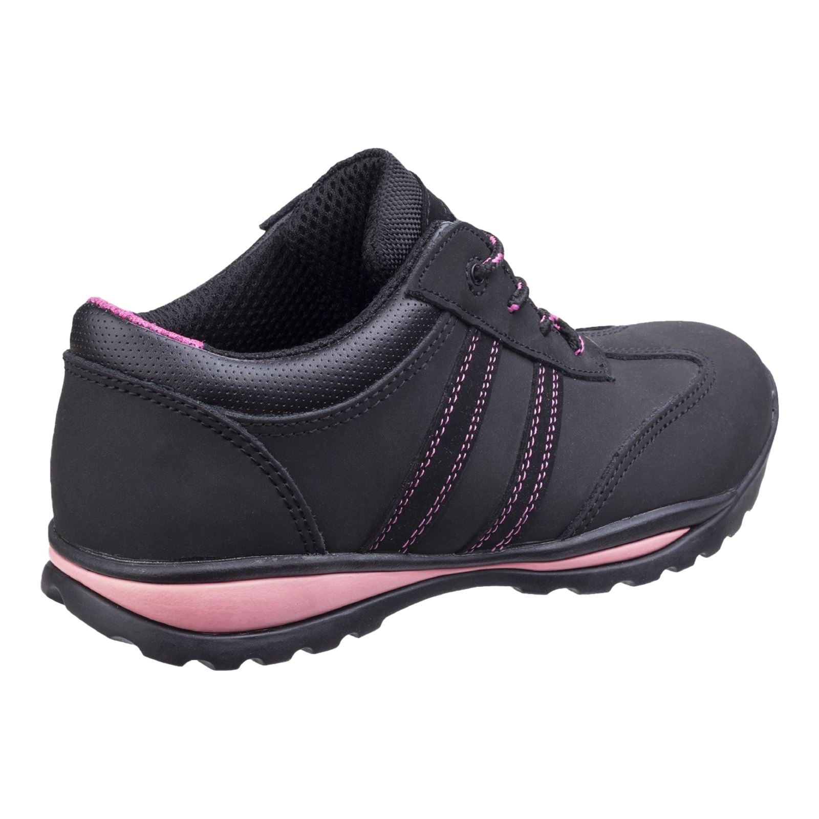 Amblers Safety  Baskets De Sécurité En Cuir Pour Femmes Fs47 Noires/Roses