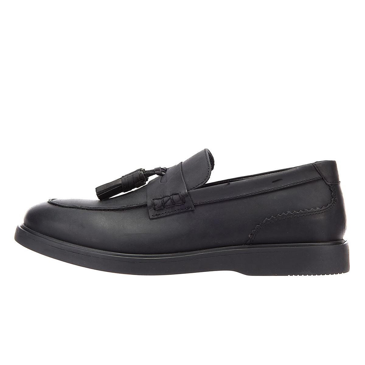 Hudson Mocassin Cato En Cuir Fou Pour Hommes Mocassins Noirs