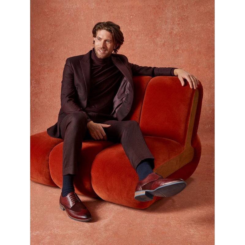 Hush Puppies Dustin Chaussures Richelieu En Cuir/suède Bordeaux Pour Hommes