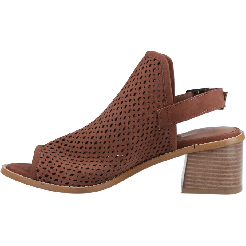 Hush Puppies Louise Heeled Sandales En Cuir Pour Femmes, Marron