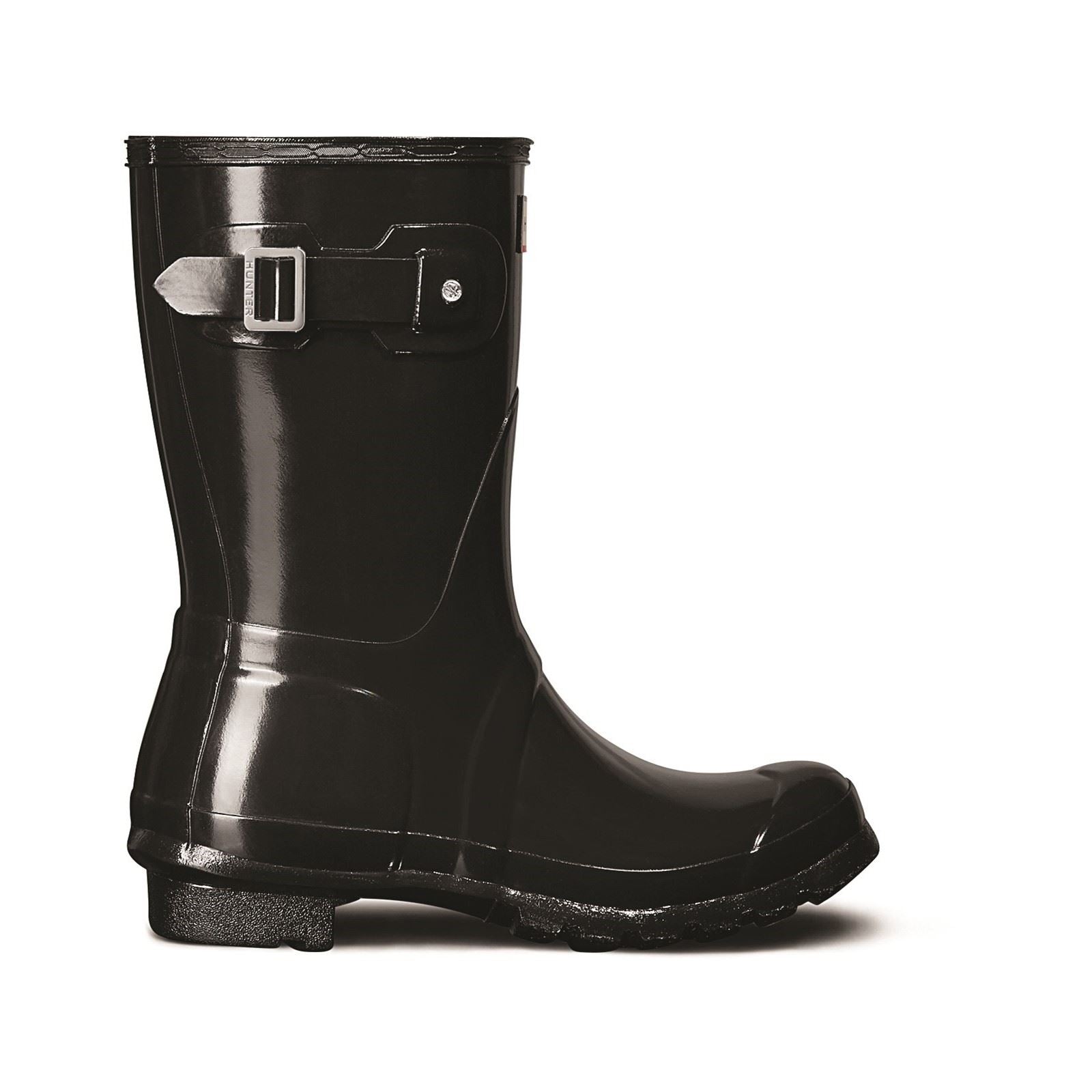 Hunter Original Short Gloss Bottes En Caoutchouc Pour Femmes, Noires
