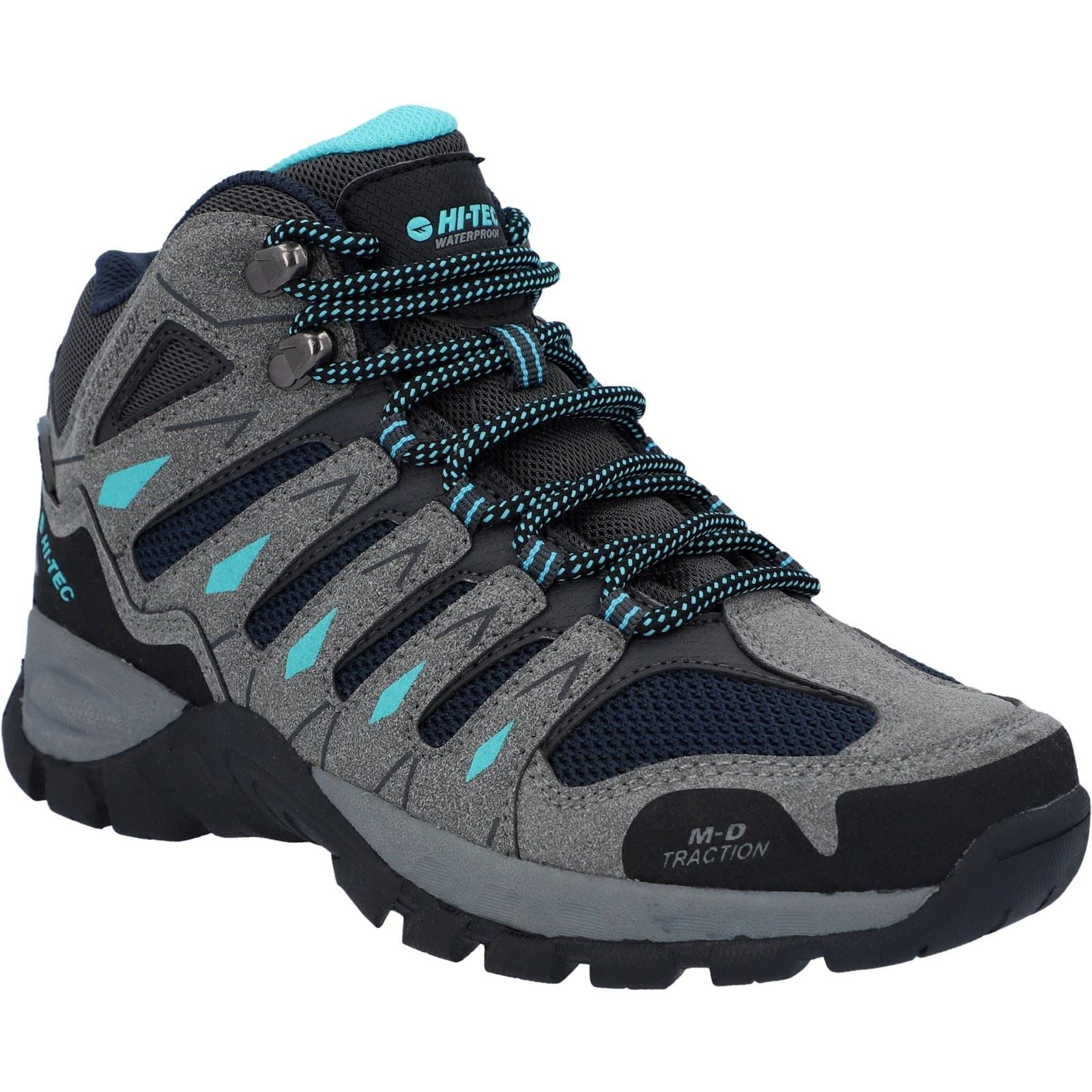 Hi-Tec Corzo Mid Bottes De Randonnée En Daim Synthétique Pour Femme Gris Graphite/Rouge Foncé
