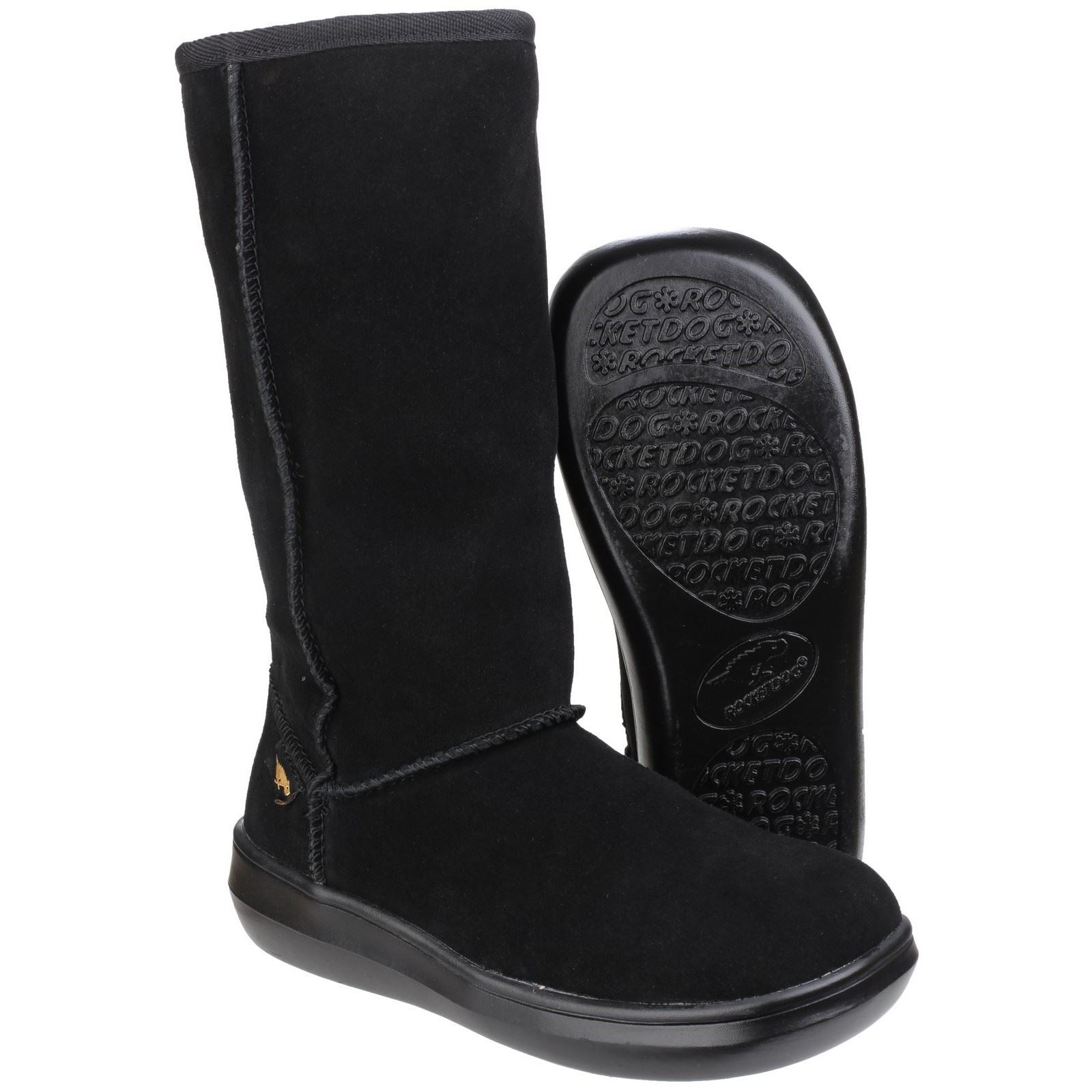 Rocket Dog Sugardaddy Bottes En Daim Noir Pour Femmes