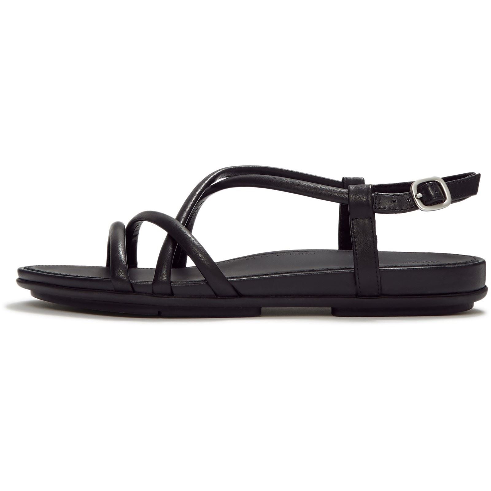 Fitflop Gracie Crystal Sandales En Cuir Tout Noir Pour Femmes