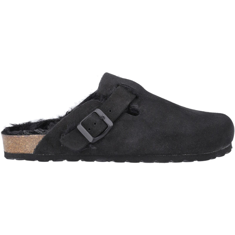 Hush Puppies Jade Chaussons En Cuir Pour Femmes Noirs