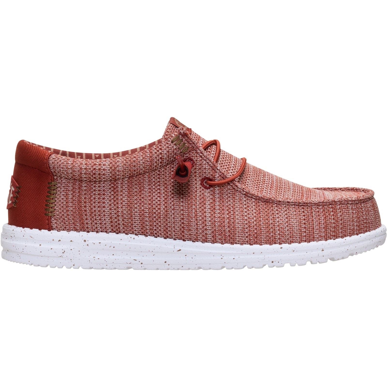 HEYDUDE Wally Stretch Sox Mocassins En Polyester Rouge Brûlé/Multi Pour Homme