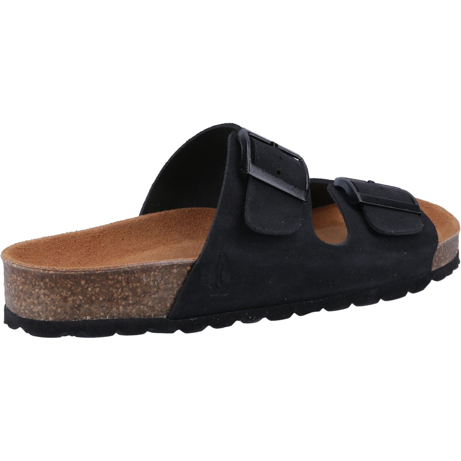 Hush Puppies Brixley Mule Sandales Noires Pour Femmes En Suède