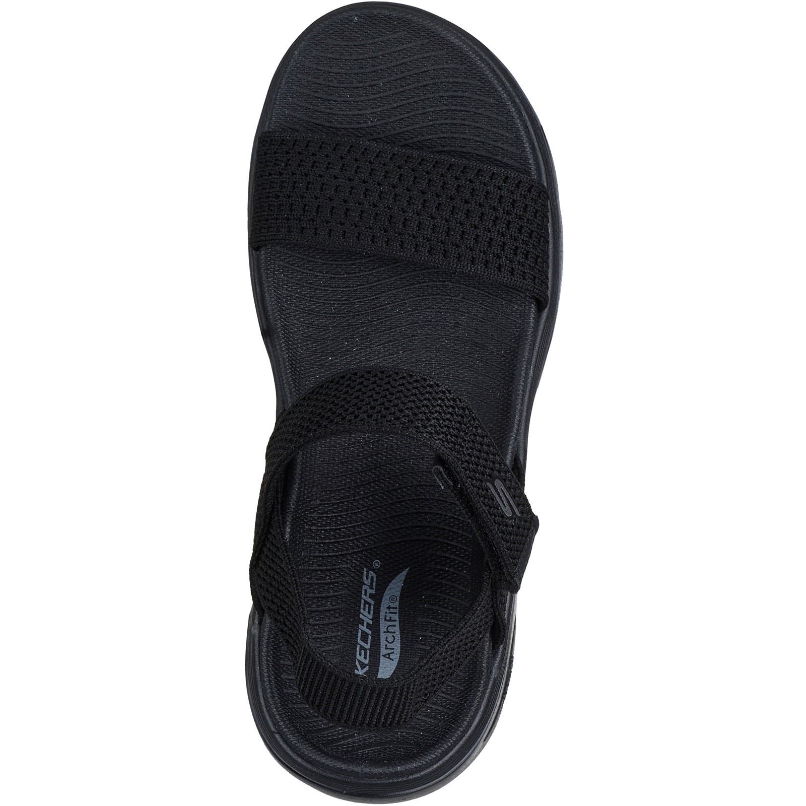 Skechers Go Walk Arch Fit 2.0 Sandales Noires Pour Femme En Textile