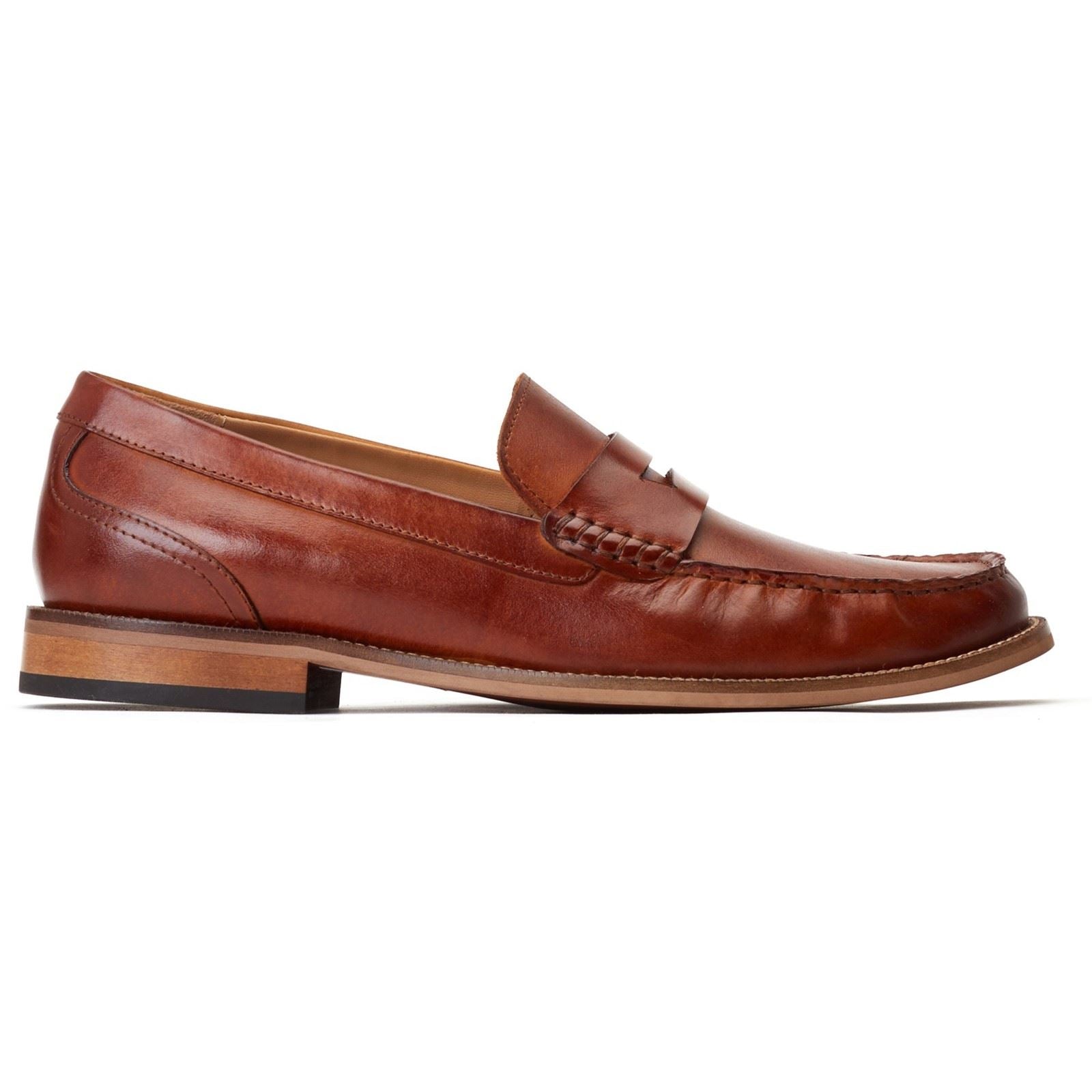 Base London Garfield Chaussures À Enfiler Pour Hommes En Cuir Brûlé
