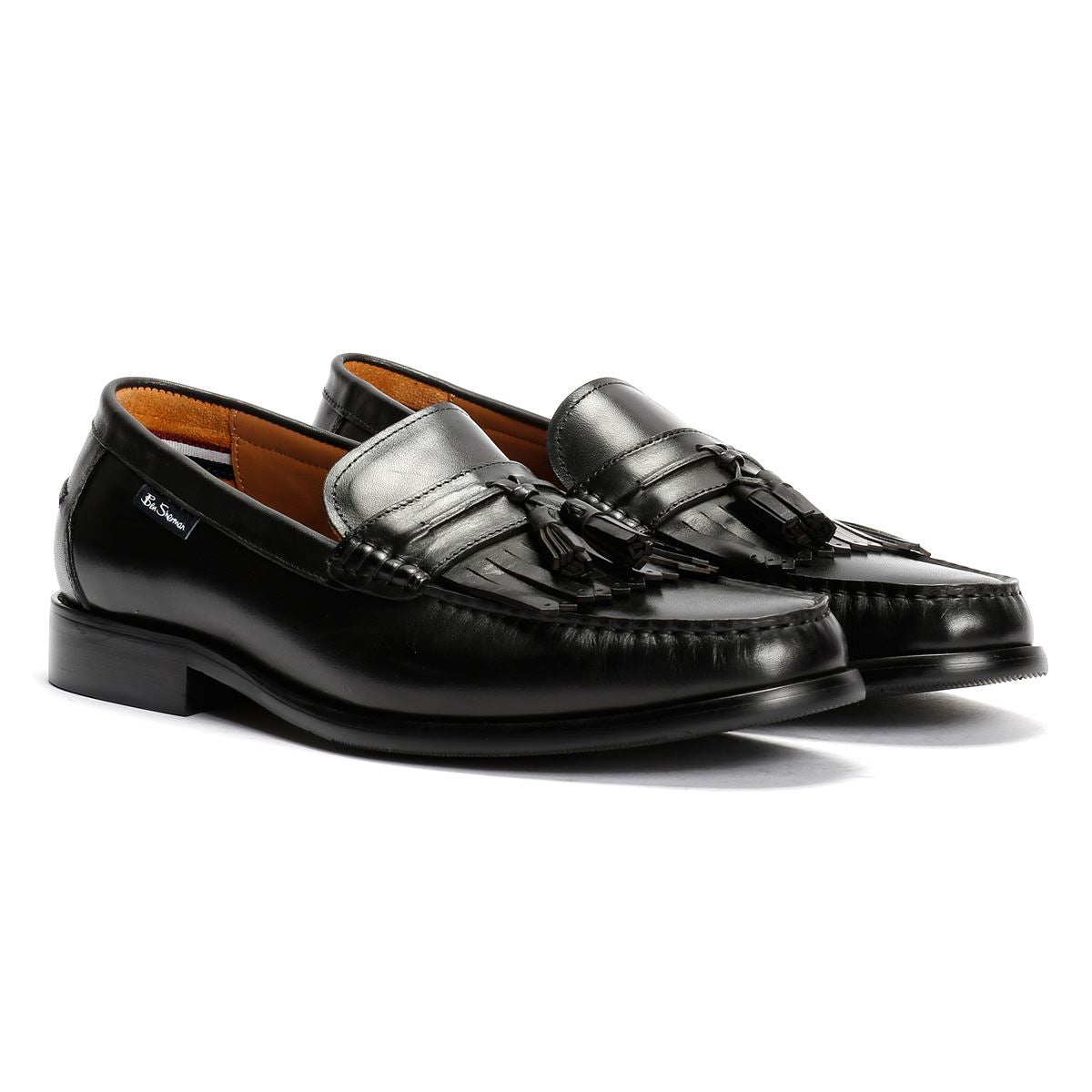 Ben Sherman Buster Mocassins Noirs En Cuir Pour Hommes
