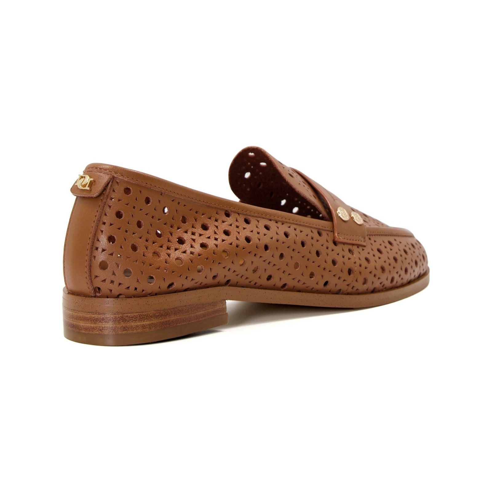 Dune Glimmered Mocassins En Cuir Pour Femmes, Couleur Fauve