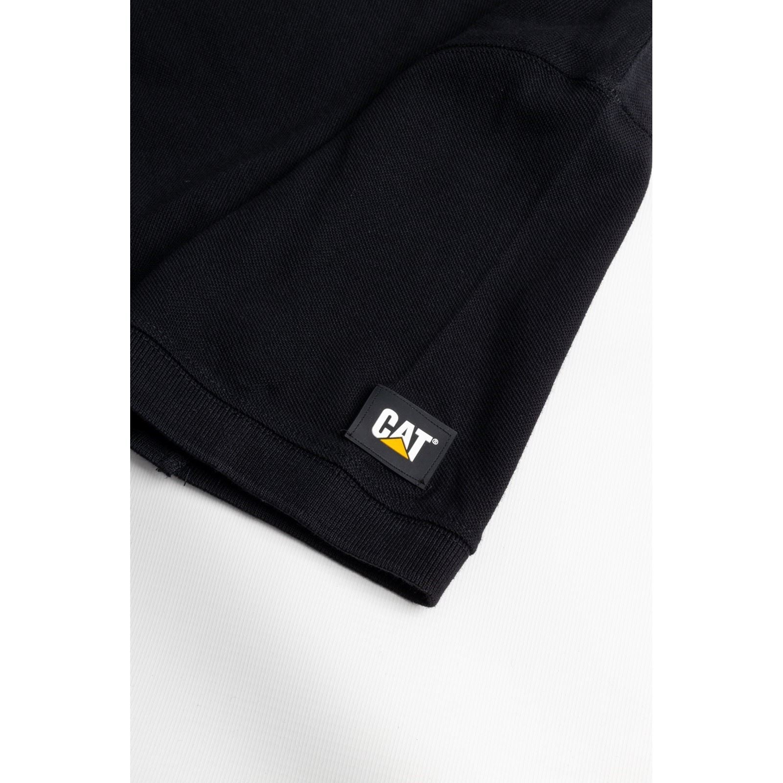 Caterpillar Essentials Polo Noir En Coton Pour Homme