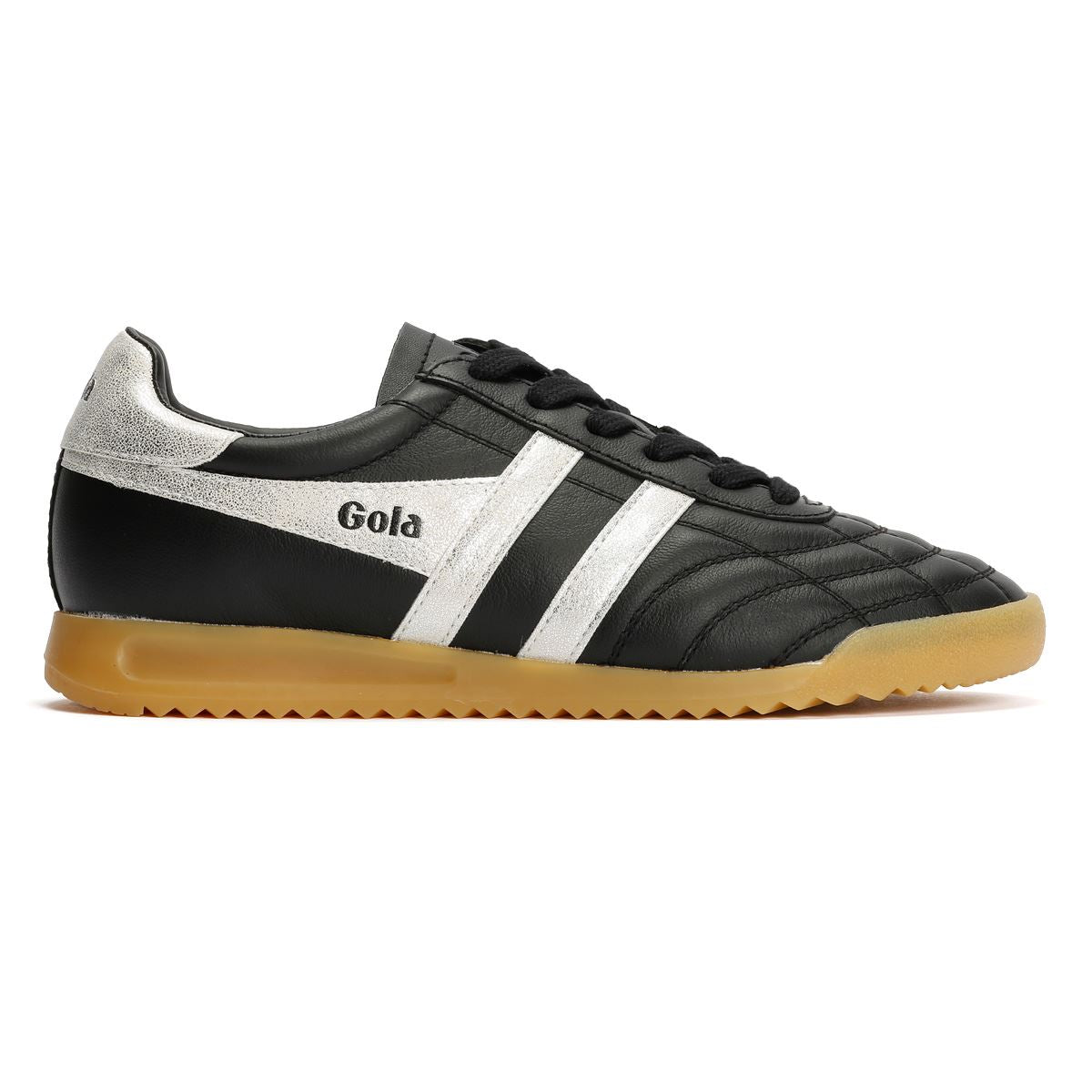 Gola Stadium Baskets Noires En Cuir Pour Femmes