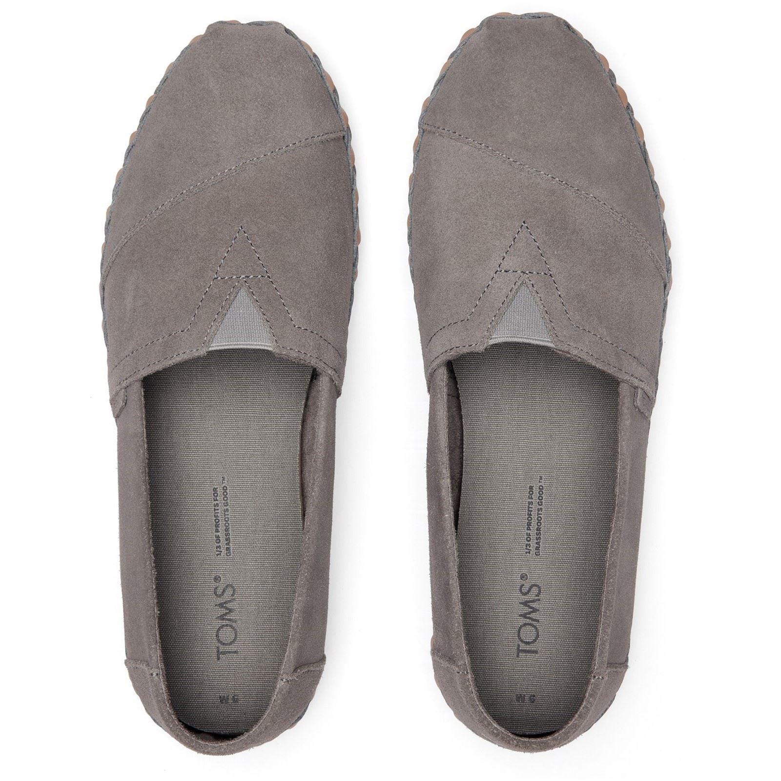 TOMS Alpargata Leather Wrap Espadrilles En Cuir Gris Pour Femmes