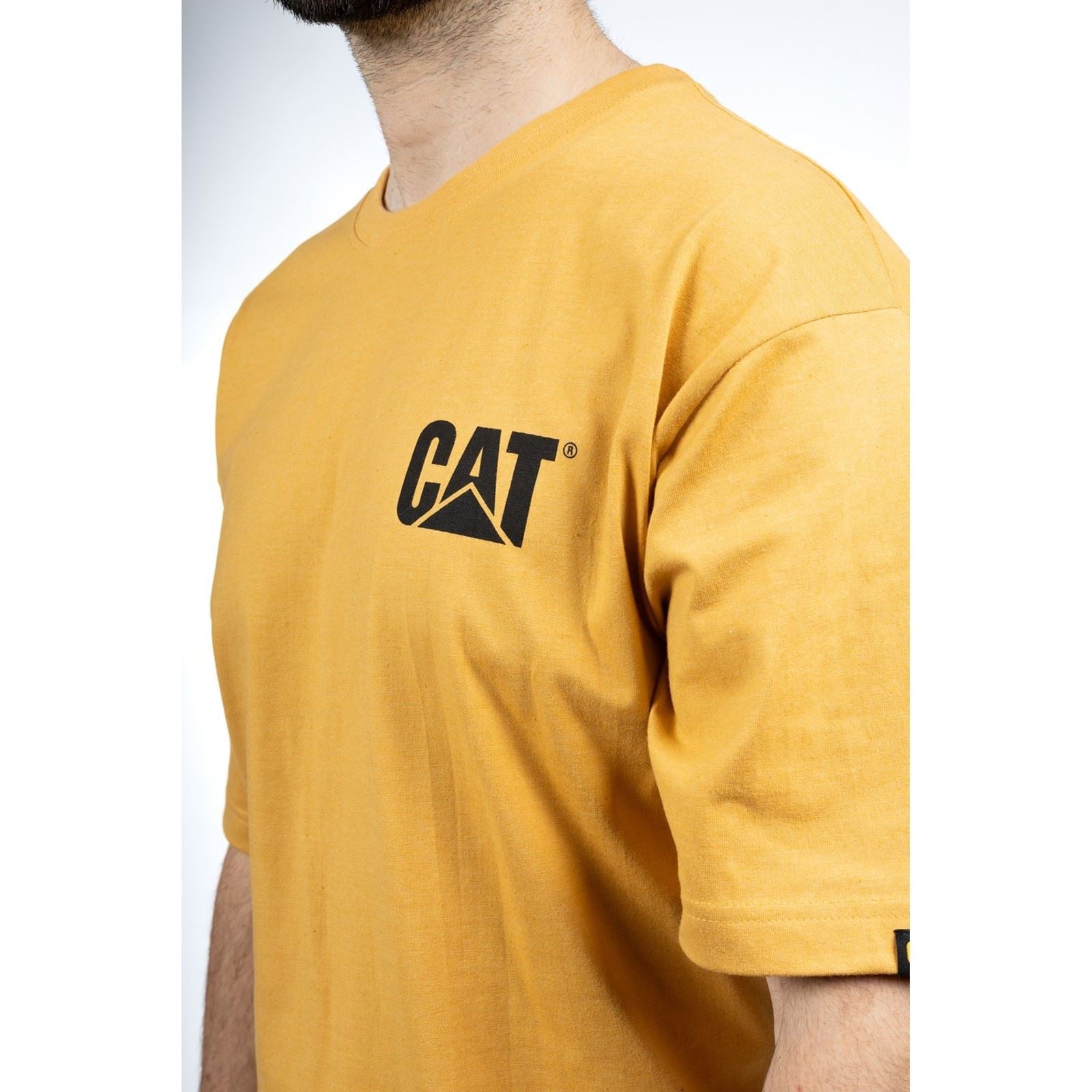 Caterpillar W05324 Trademark T-Shirts À Manches Courtes En Coton Pour Hommes Jaunes