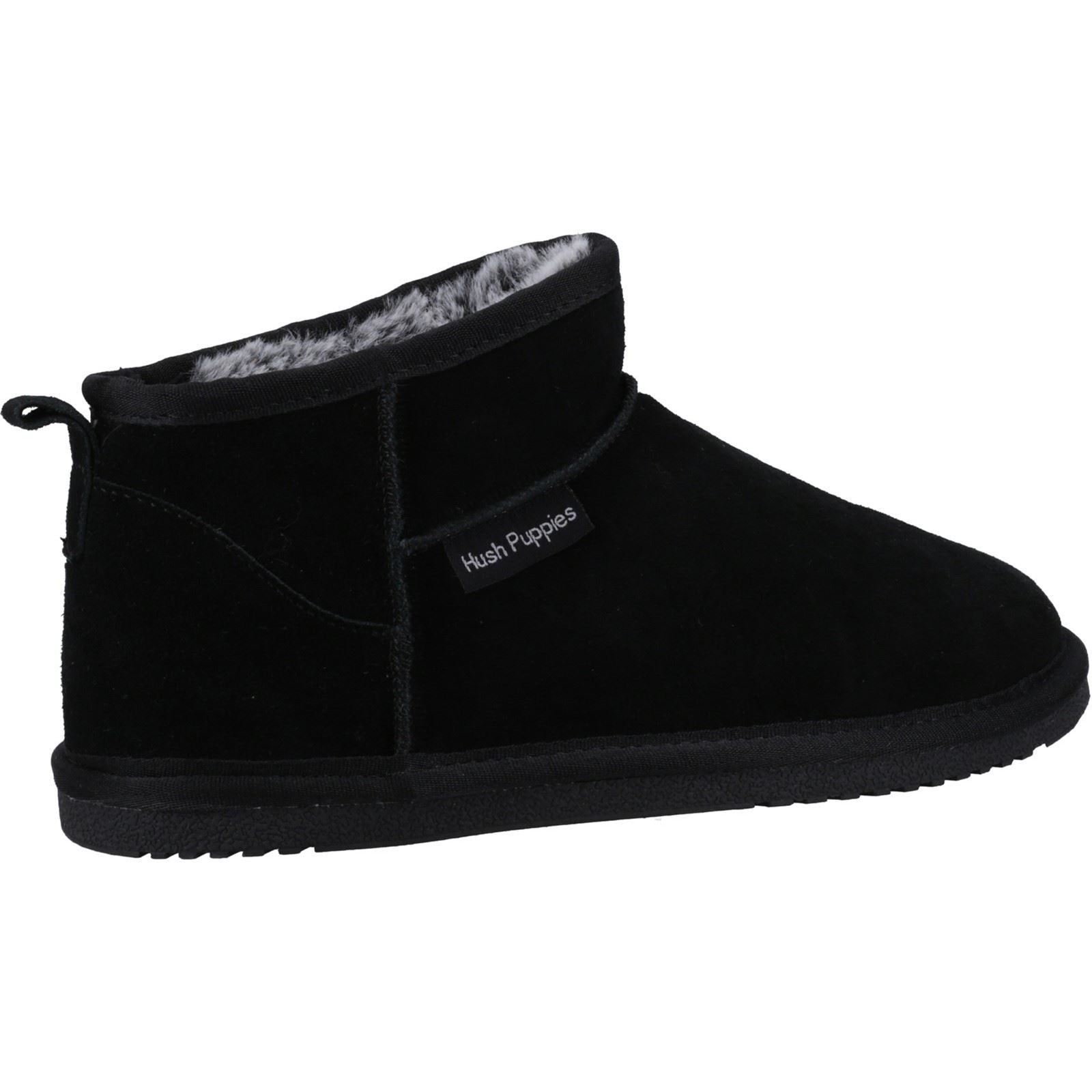 Hush Puppies Ashanti Chaussons Noirs En Suède Pour Femmes