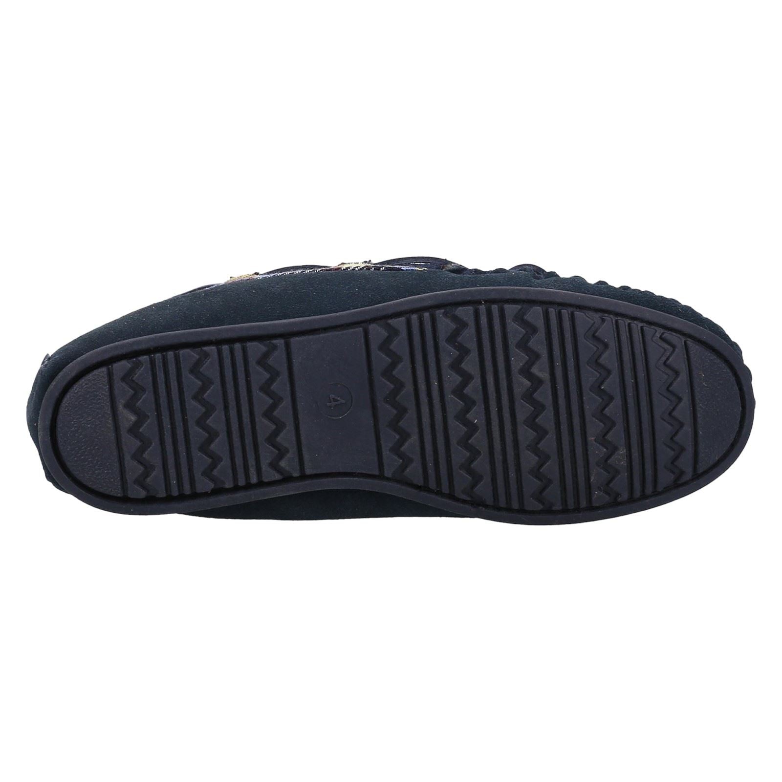 Cotswold Chatsworth Chaussons Pour Femme En Suède Marine