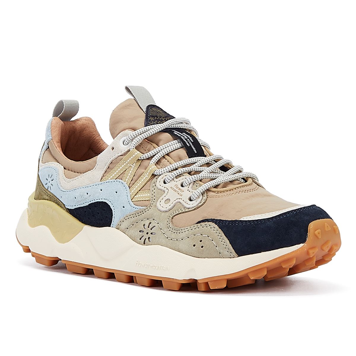 Flower Mountain Yamano 3 Baskets En Daim Beige/Bleu Pour Homme