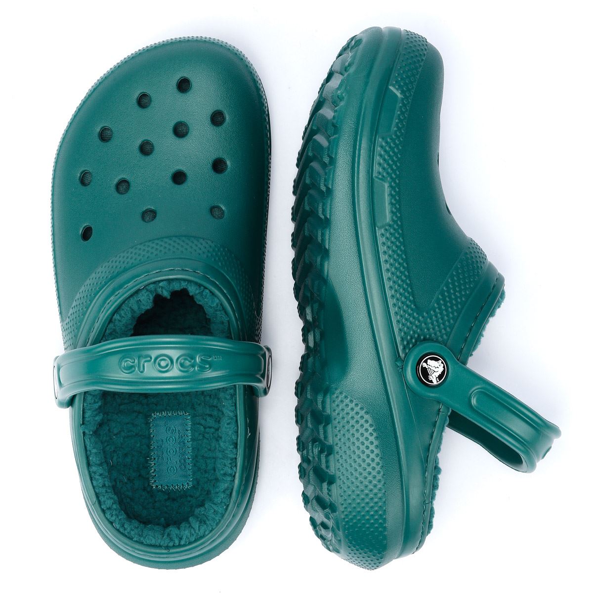 Crocs Classic Lined Sandales Vertes Pour Femmes