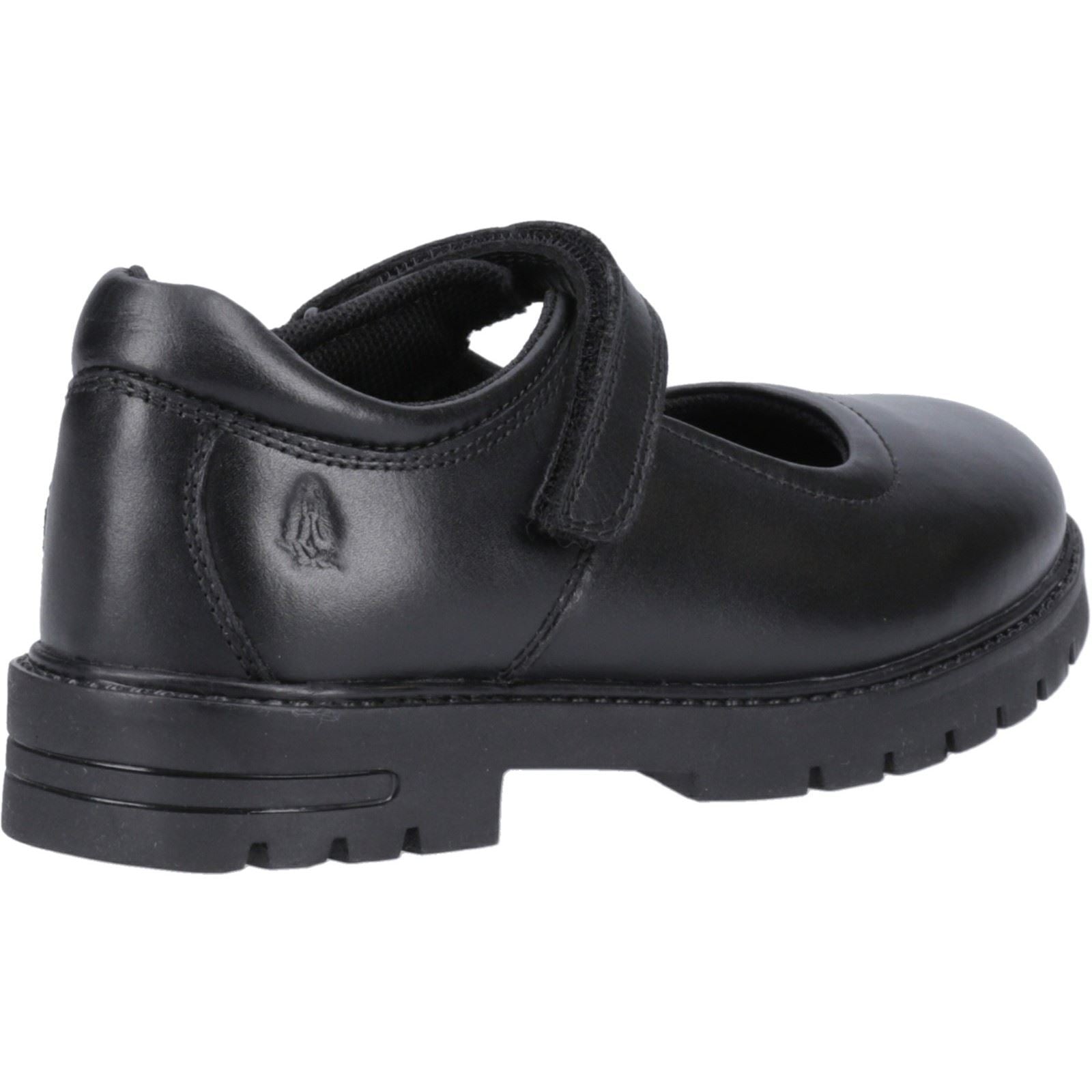 Hush Puppies Tanya Senior Chaussures Noires Pour Filles En Cuir