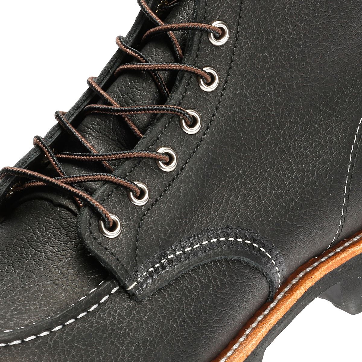 Red Wing 2949 Roughneck 6" Moc Toe Bottes Noires En Cuir Pour Hommes