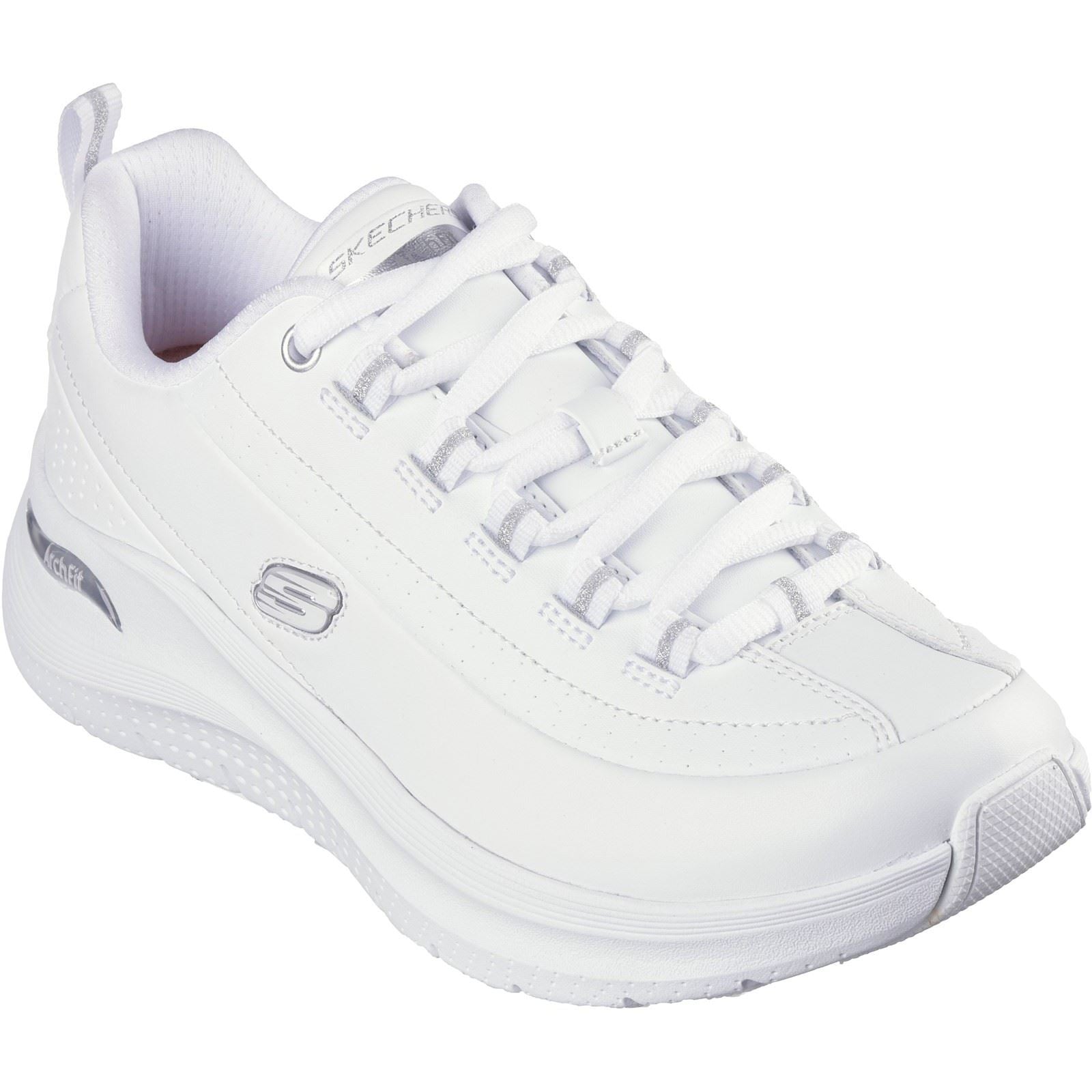 Skechers Arch Fit 2.0 Star Bound Baskets Blanches/Argentées Pour Femmes En Synthétique