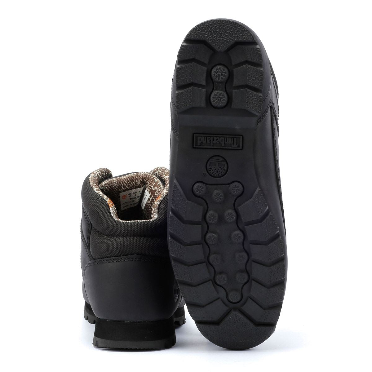 Timberland Euro Sprint Mid Lace Premium Bottes Noires En Cuir Pour Hommes