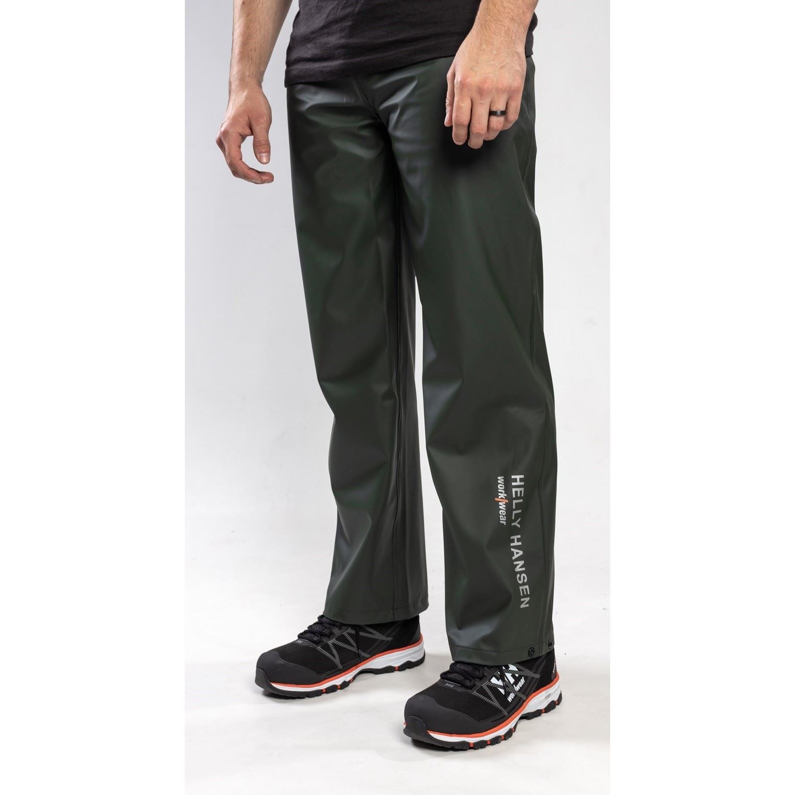Helly Hansen Workwear Voss Pantalons De Pluie Verts En Polyester Unisexe Pour Adultes