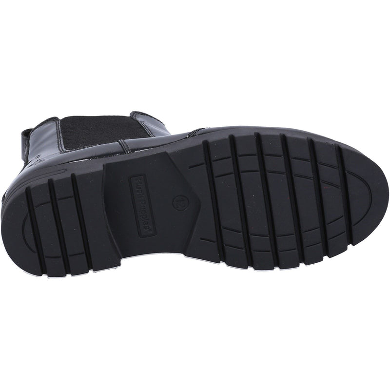 Hush Puppies Laura Patent SNR Chaussures Noires Pour Filles En Cuir