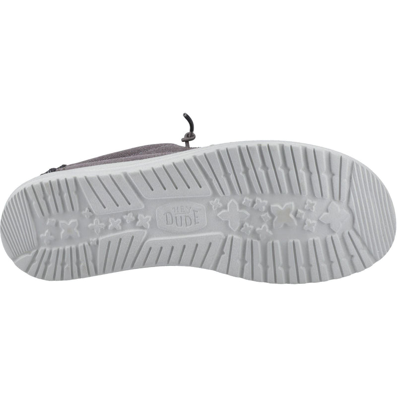 HEYDUDE Wally Workwear Chaussures Mocassins Pour Homme En Granit Gris/Noir En Mélange De Polyester