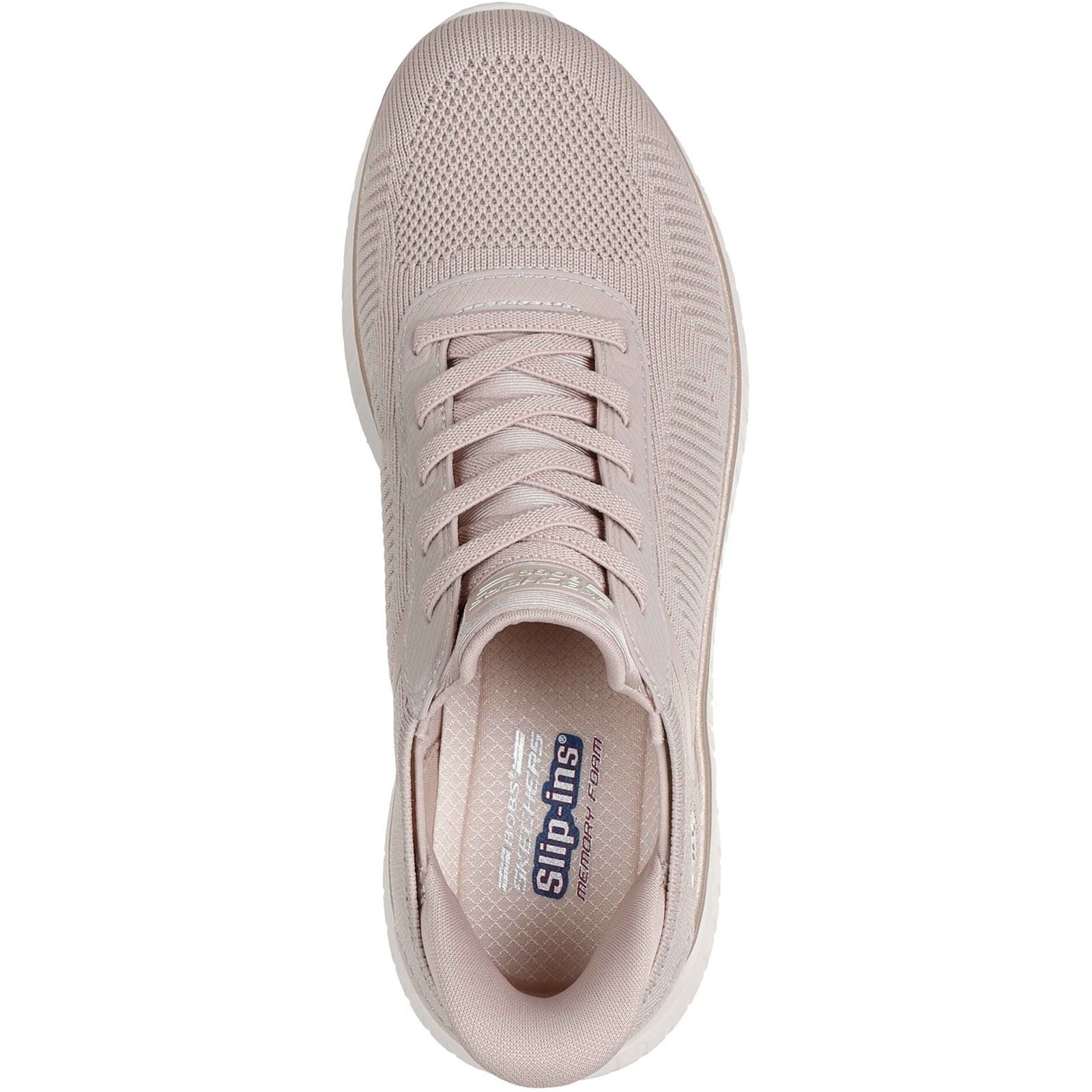 Skechers BOBS Sport Squad Chaos Baskets En Textile Pour Femmes Naturelles/Or