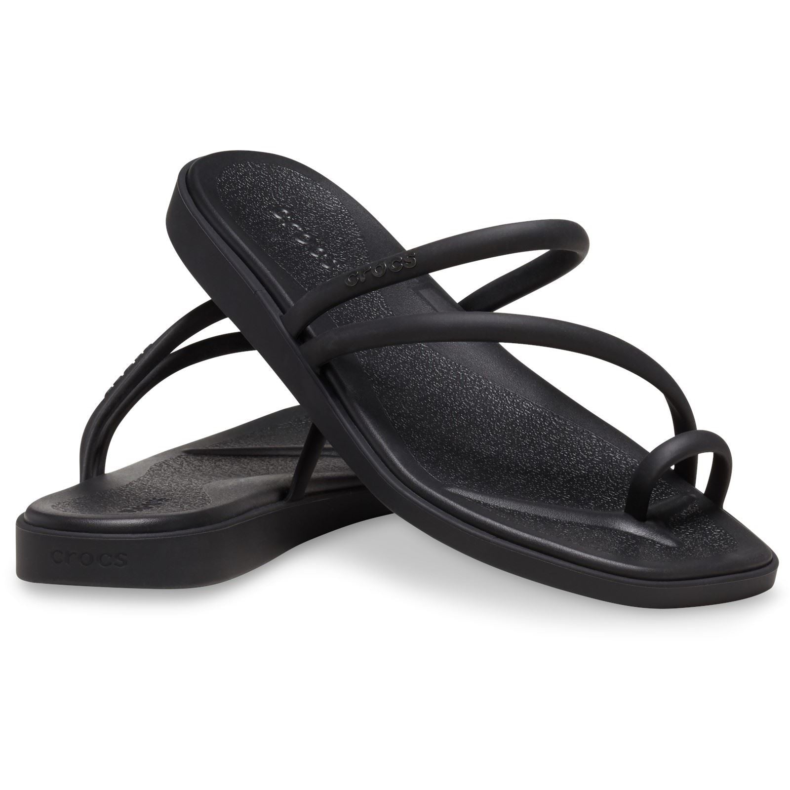 Crocs Miami Toe Loop Sandal Sandales Noires Pour Femmes