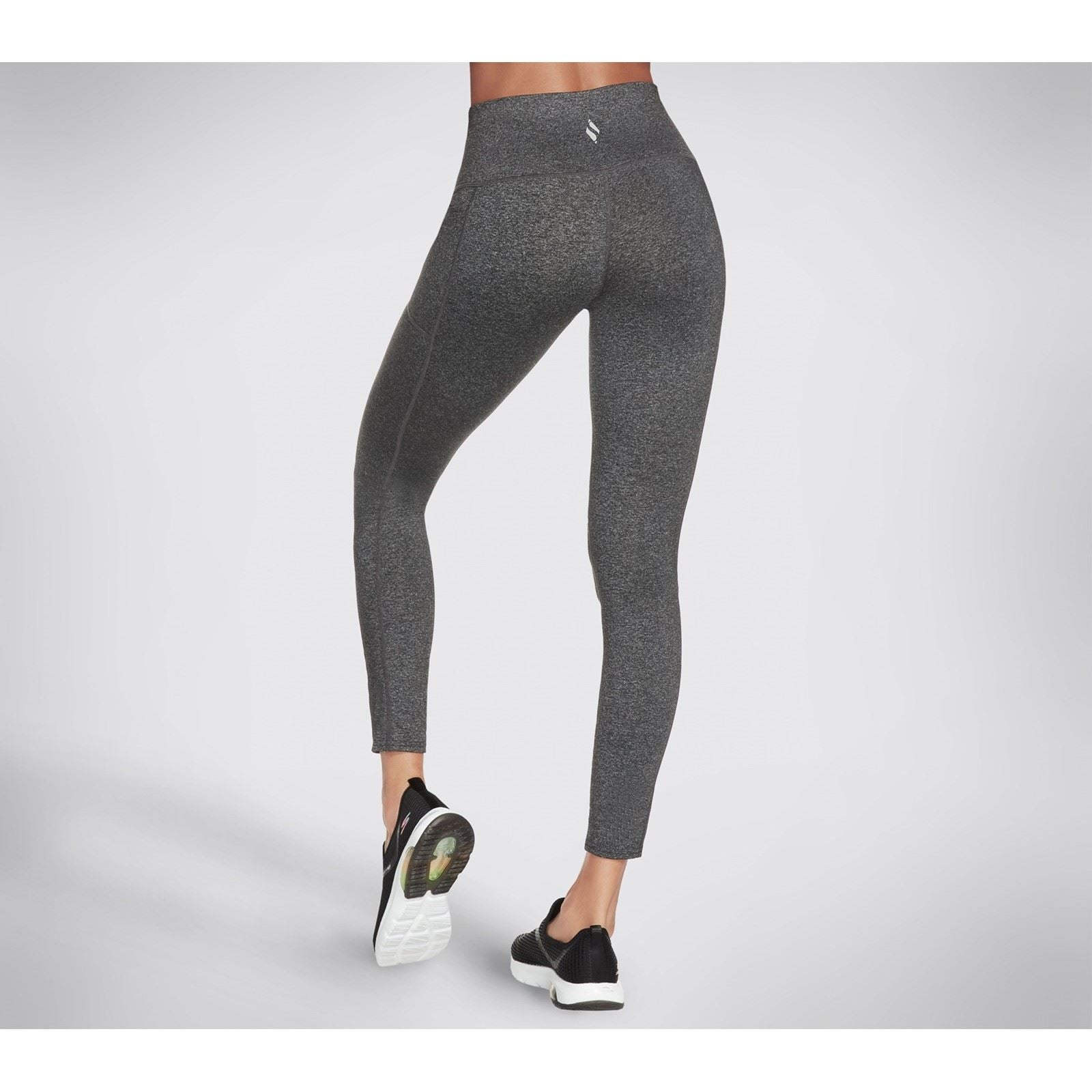 Skechers Performance GOWALK Wear High Waisted Leggings De Sport Grises En Nylon Pour Femmes