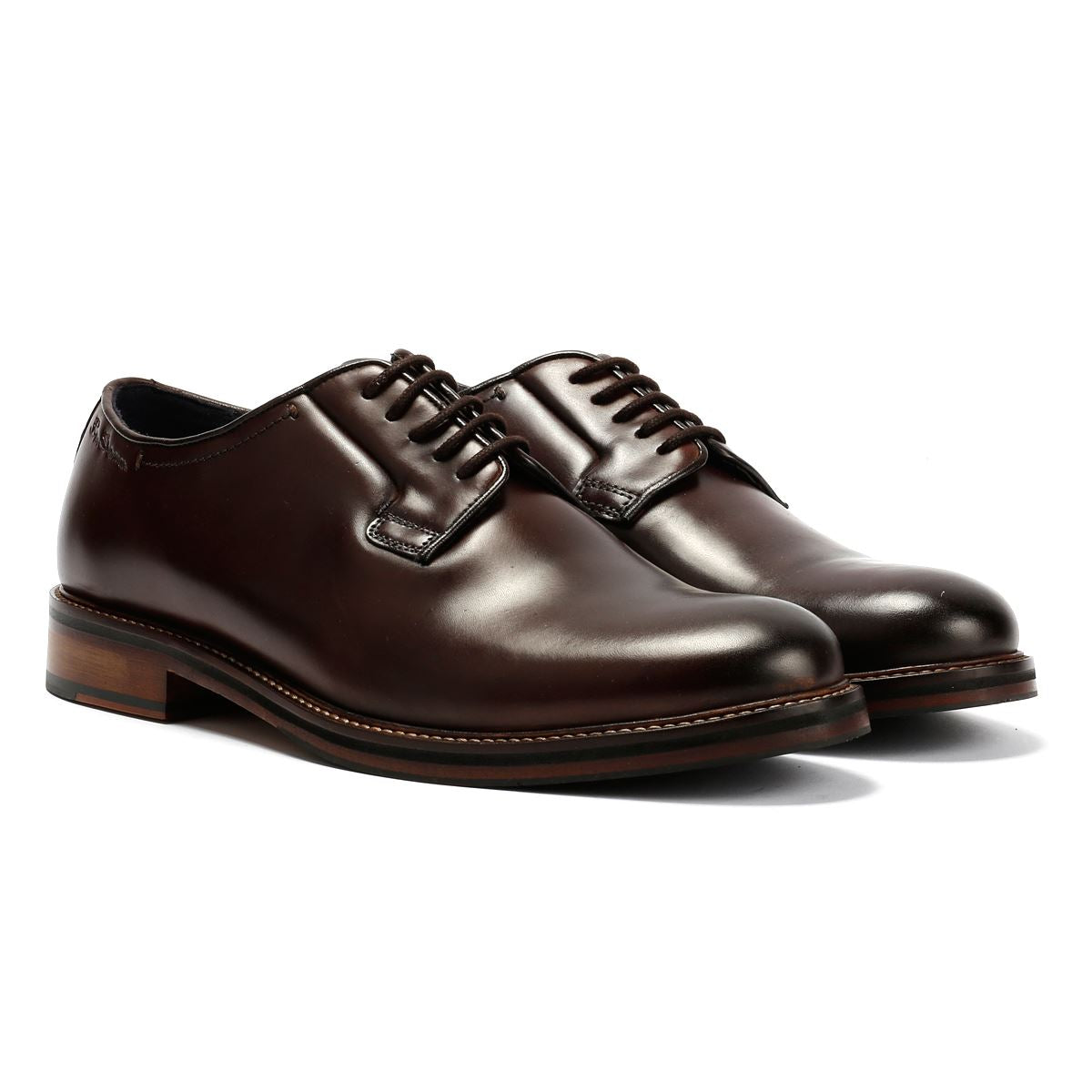 Ben Sherman Hoxton Chaussures En Cuir Pour Hommes Brunes À Lacets