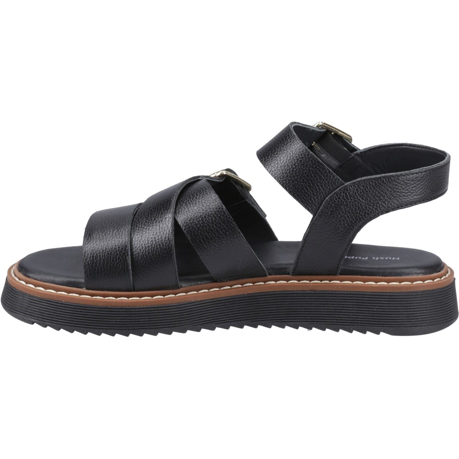 Hush Puppies Cady Sandales Noires Pour Femmes En Cuir