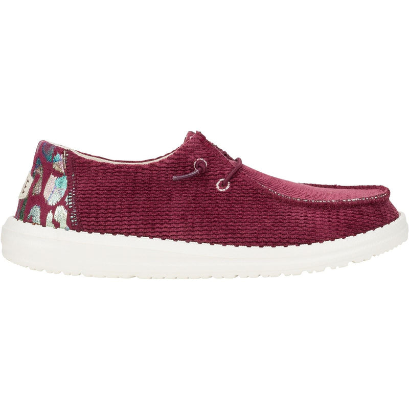 HEYDUDE Wendy Corduroy Leo Mocassins Bordeaux En Polyester Pour Femmes