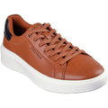 Skechers Court Break Suit Sneaker Baskets Pour Hommes En Cuir Synthétique Cognac