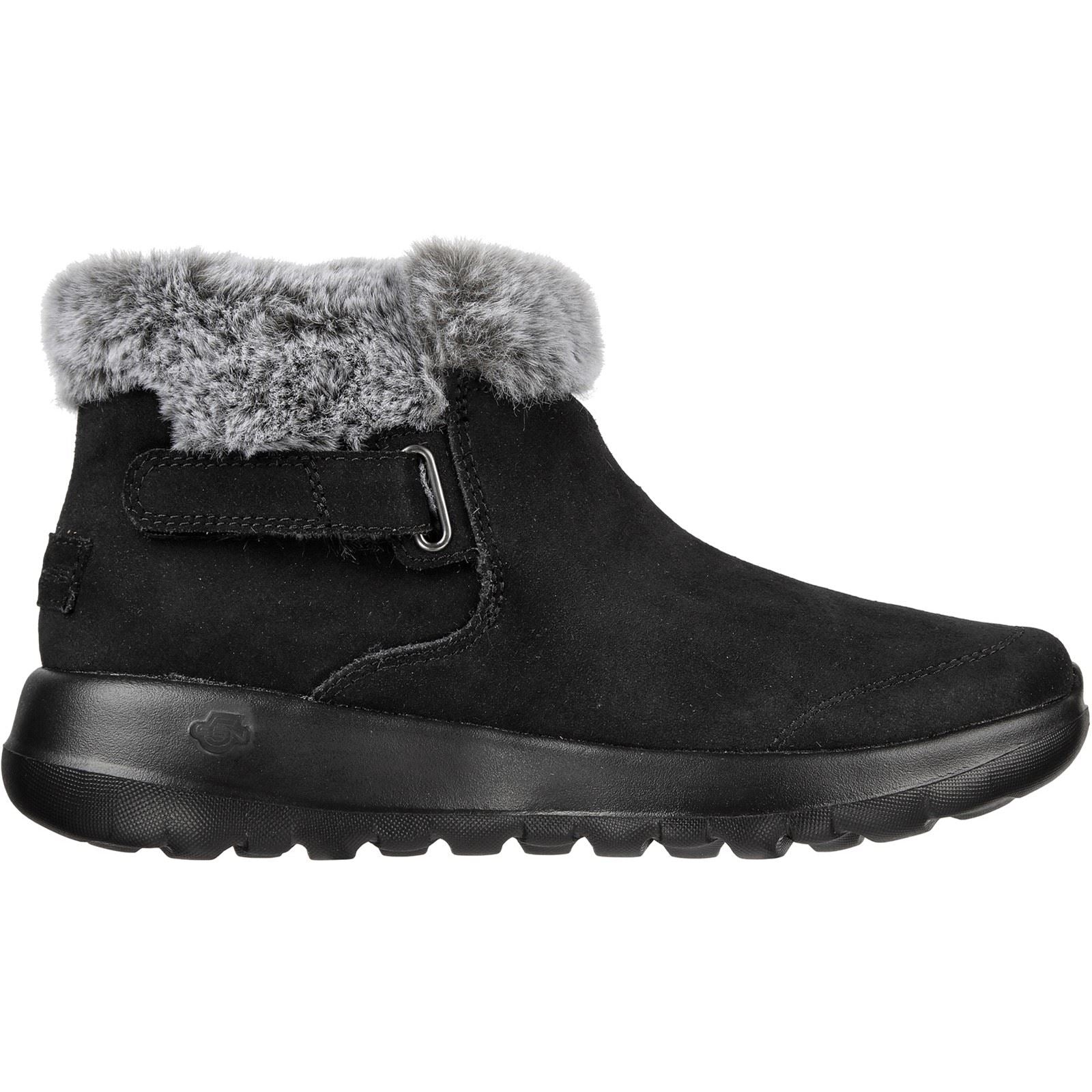 Skechers On-The-Go Joy First Glance Bottes Noires/Grises Pour Femmes En Cuir