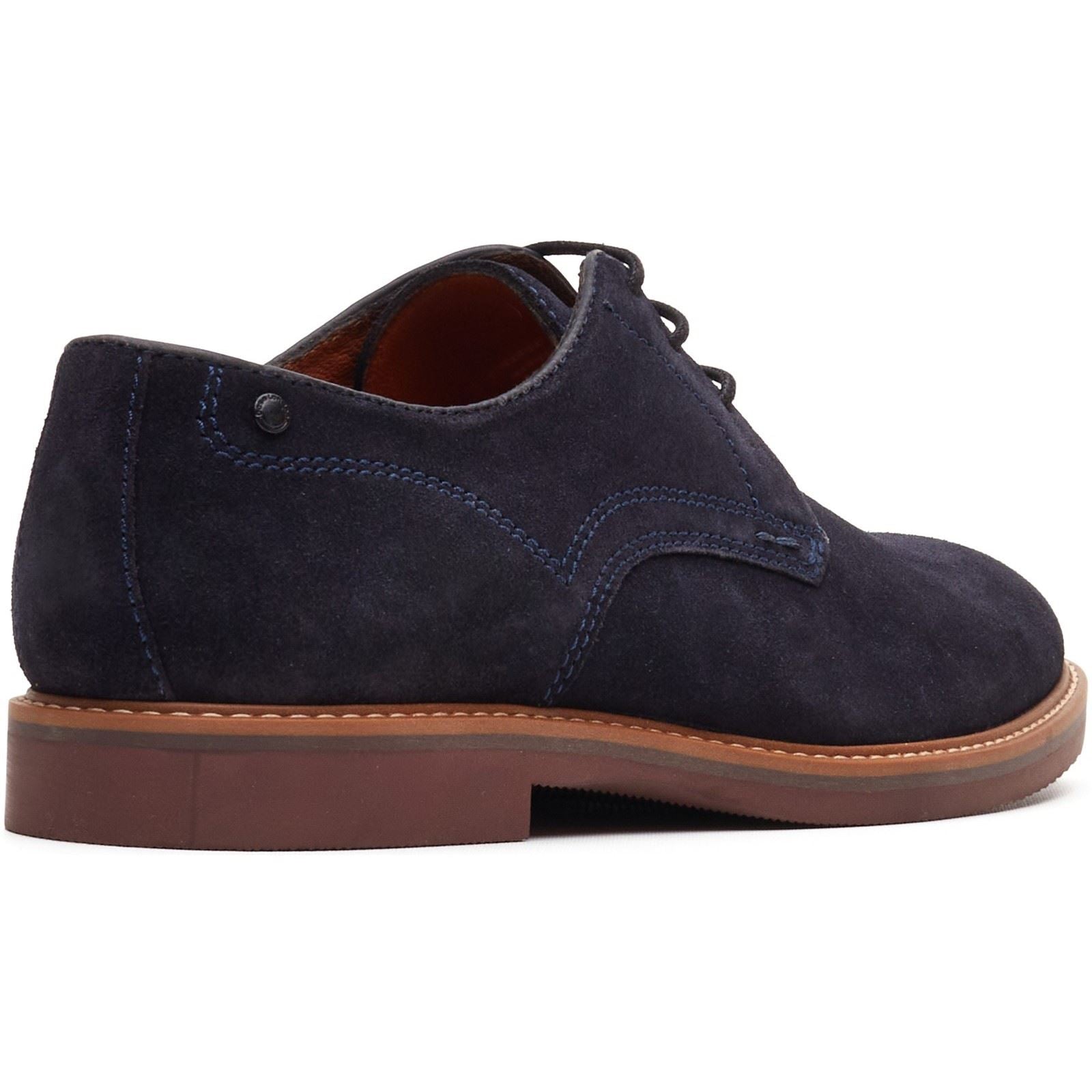 Base London Strand Lace Up Chaussures À Lacets En Cuir Pour Hommes Bleu Marine