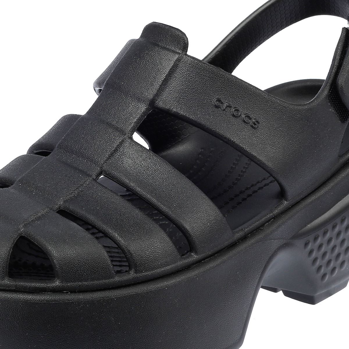 Crocs Stomp Fisherman Sandales Noires Pour Femmes